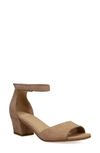 Eileen Fisher Viva Womens Block Heel Faux Suede Ankle Strap In Barley