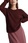 Madewell Ribbed Crewneck Sweater In Cabernet