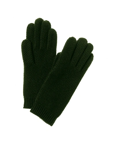 Sofiacashmere Tf Dnu  Honeycomb Cashmere Gloves In Green