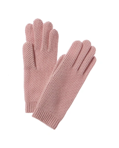 Sofiacashmere Honeycomb Cashmere Gloves In Pink
