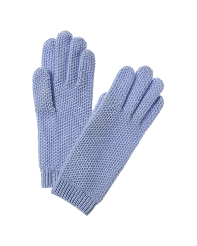 Sofiacashmere Honeycomb Cashmere Gloves In Blue