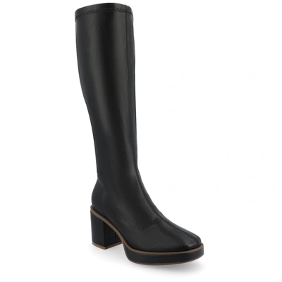 Journee Collection Women's Tru Comfort Foam Alondra Wide Width Wide Calf Boots In Black