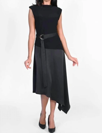 Frank Lyman Asymmetrical Hem Dress In Black