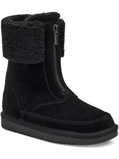 Koolaburra Lytta Short Womens Suede Cozy Winter & Snow Boots In Black