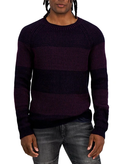 Inc Mens Ribbed Pullover Crewneck Sweater In Multi