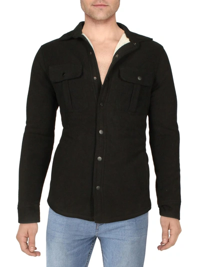 And Now This Mens Fleece Warm Shirt Jacket In Black