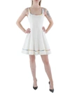 Staud Wells Embroidered Perforated Swiss-dot Cotton-twill Mini Dress In White