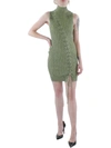 Simkhai Cade Marled Lace-up Turtleneck Tank Mini Dress In Blue