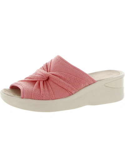 Bzees Smile Ii Womens Slip On Wedge Sandals In Pink