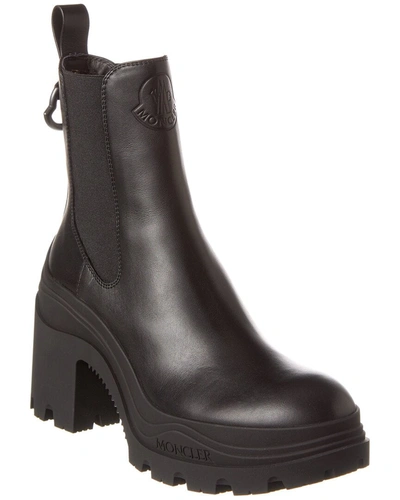 Moncler 80mm Envile Chelsea Leather Ankle Boots In Black