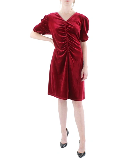 Dkny Womens P Velvet Cocktail And Party Dress In Red