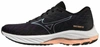 MIZUNO WOMEN'S WAVE RIDER 26 WIDE IN ODYSSEY GREY-QUICKSILVER