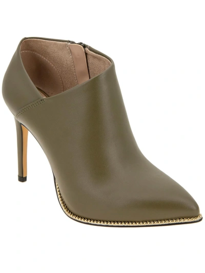 Bcbgeneration Hadix Womens Faux Leather Side Zip Ankle Boots In Green