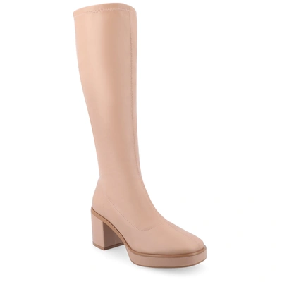 Journee Collection Alondra Tru Comfort Foam Knee High Platform Boot In Mauve