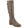 Journee Collection Elettra Tru Comfort Buckle Knee High Boot In Grey