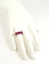 SAVVY CIE JEWELS STERLING .07 DIAMOND/ 4.95 CT RUBY CABILVER RING