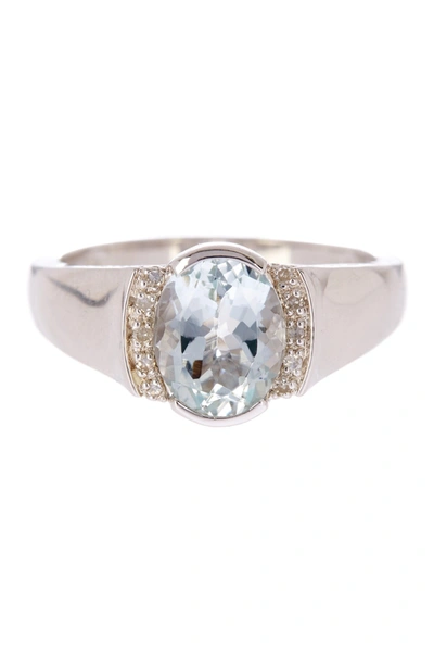 Savvy Cie Jewels Sterling Silver .08 Diamonds/ 1.60 Ct Aqua In White