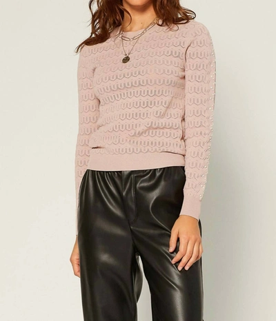 Current Air Pearl Pointelle Sweater In Dusty Pink