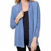 Foxcroft Mixed Stitch Open Front Cardigan In Blue