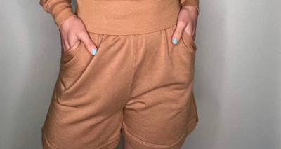 Stateside Softest Fleece Shorts In Camel In Brown