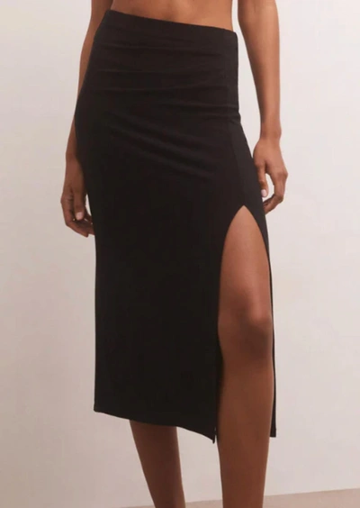 Z Supply Miley Knit Skirt In Black