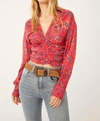 FREE PEOPLE I GOT YOU PRINTED TOP IN RED
