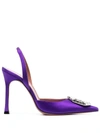 Amina Muaddi Camelia Sling Pumps In Purple