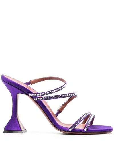Amina Muaddi Naima Crystal-embellished Sandals In Purple