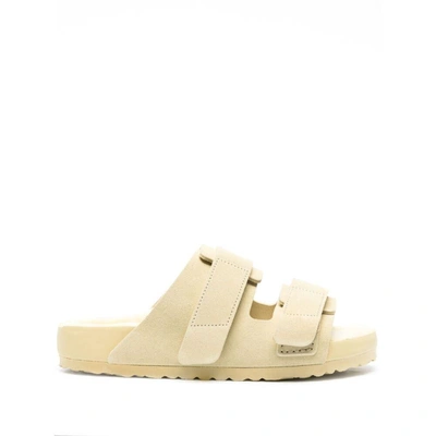 Birkenstock Uji Suede And Leather Slippers In Neutrals