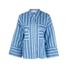 Faithfull The Brand Multi-way Striped Organic-cotton Shirt In Blue/black