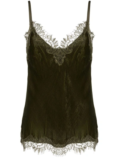 Gold Hawk Lace-trim Sleeveless Top In Green