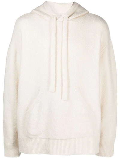 Laneus Long-sleeve Cashmere-blend Hoodie In White