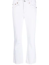 R13 Kick Fit Cropped Flared Jeans In Bale White