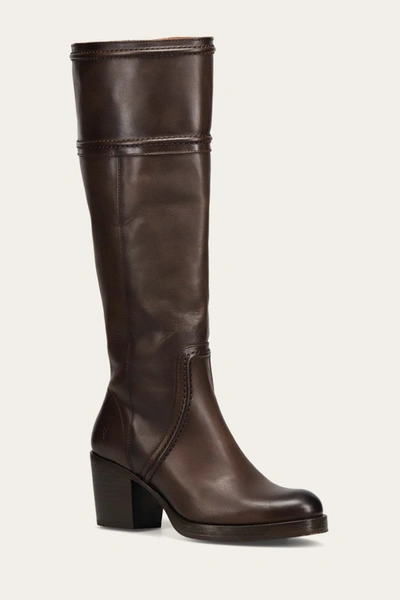 The Frye Company Frye Jean Tall Pull On Wide Calf Tall Boots In Chocolate