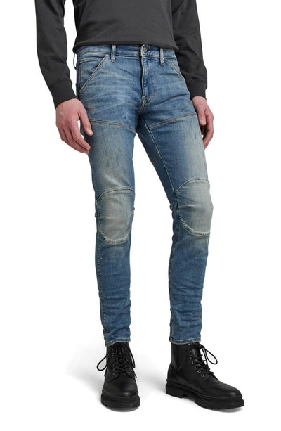 G-star D-staq 3d Slim Fit Jeans In Medium Aged-blue