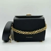 Alexander Mcqueen Black Leather Box 19 Bag W/gold Hardware In Black