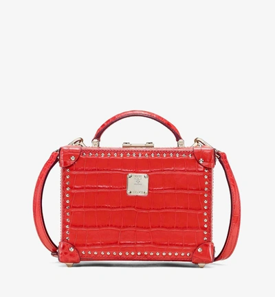 Mcm Women's Berlin Red Crocodile Embossed Leather Crossbody Bag