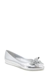 Reaction Kenneth Cole Lily Bow Flat In Silver
