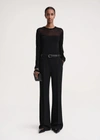 TOTÊME FLARED EVENING TROUSERS BLACK