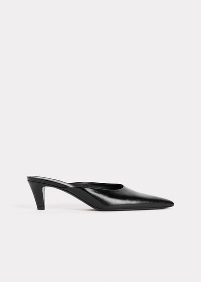 Totême The Patent 55 Pointed Mules In Black Calf Leather