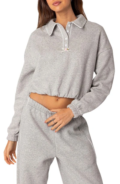 Edikted Women's Autumn Oversized Sweatshirt In Gray Melange