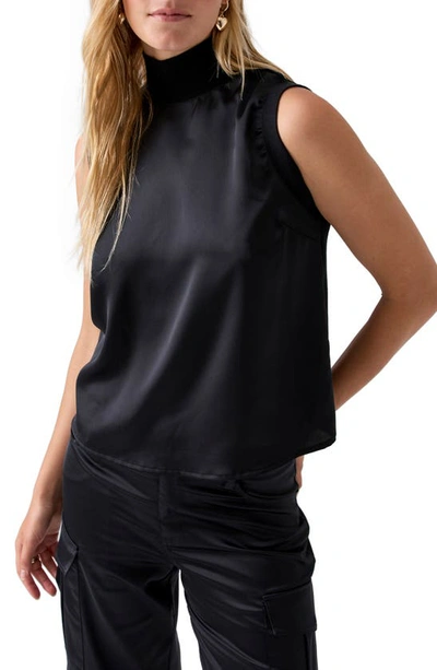 Sanctuary Nights Like This Satin Front Top In Black