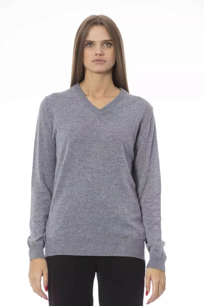 Baldinini Trend Gray Viscose Sweater In Grey