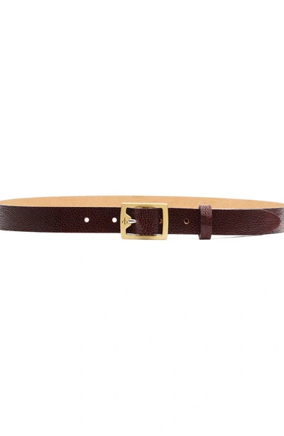 Rag & Bone Boyfriend 2.0 Textured Leather Belt In Burgundy