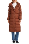 AVEC LES FILLES WATER RESISTANT HOODED MAXI PUFFER JACKET