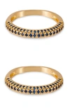 Ettika Simple Sparkle Set Of 2 Rings In Sapphire