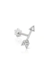 Maria Tash 10mm Diamond Arrow 18kt White Gold Single Earring In White