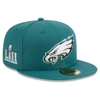 New Era Midnight Green Philadelphia Eagles  Main Patch 59fifty Fitted Hat In Green