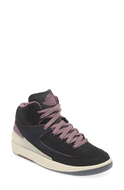 Jordan Air  2 Retro Trainer In White/purple/grey