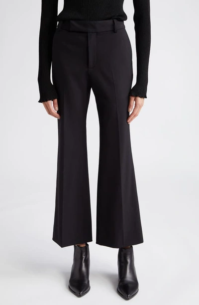 Proenza Schouler Marlene Tropical Wool Kick-flare Trousers In Black